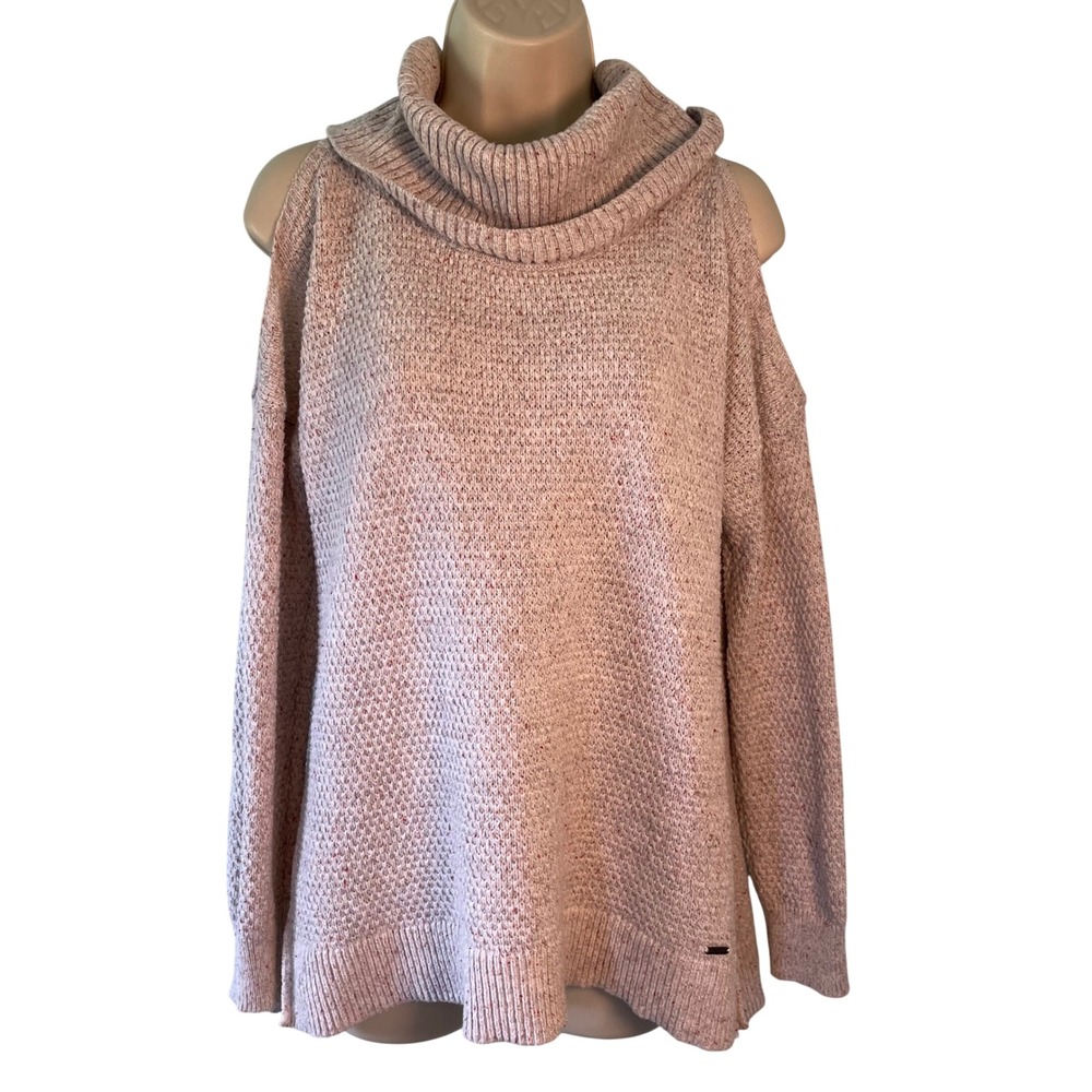 Hollister Women's Cowl Neck Cold Shoulder Sweater Size‎ Large Preppy Casual